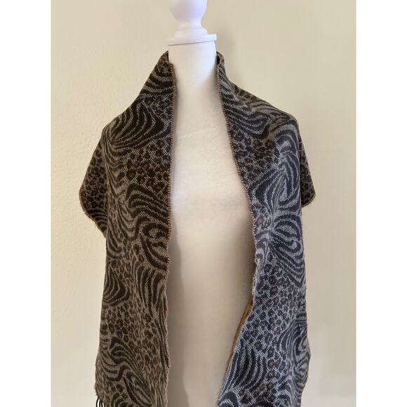 Made in Scotland Scarf Cashmere Animal Print Brown Winter Comfortcore Comfy - Picture 4 of 6